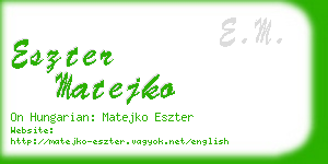 eszter matejko business card